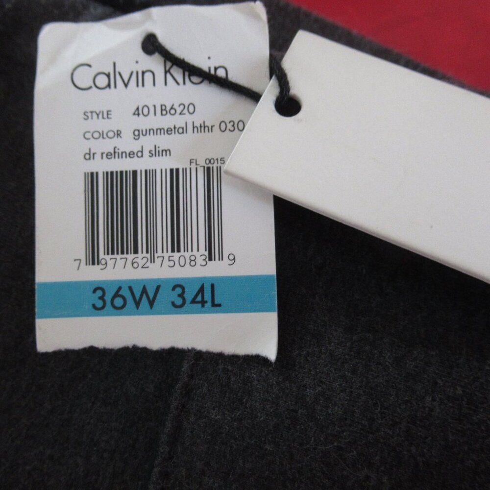 Calvin Klein Men's Refined Slim Fit Stretch Pants 5 Pocket 36W